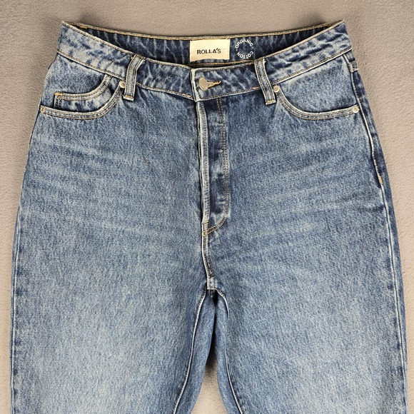 Rolla's Jeans Womens 28 High Rise Straight Distressed Button Fly Organic Cotton‎ - Picture 3 of 16